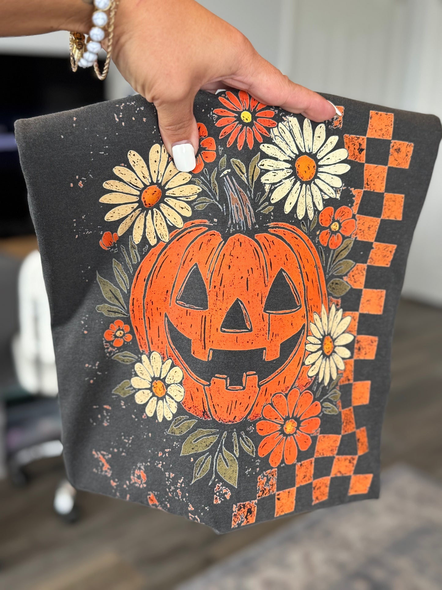 Checkered Pumpkin Shirt
