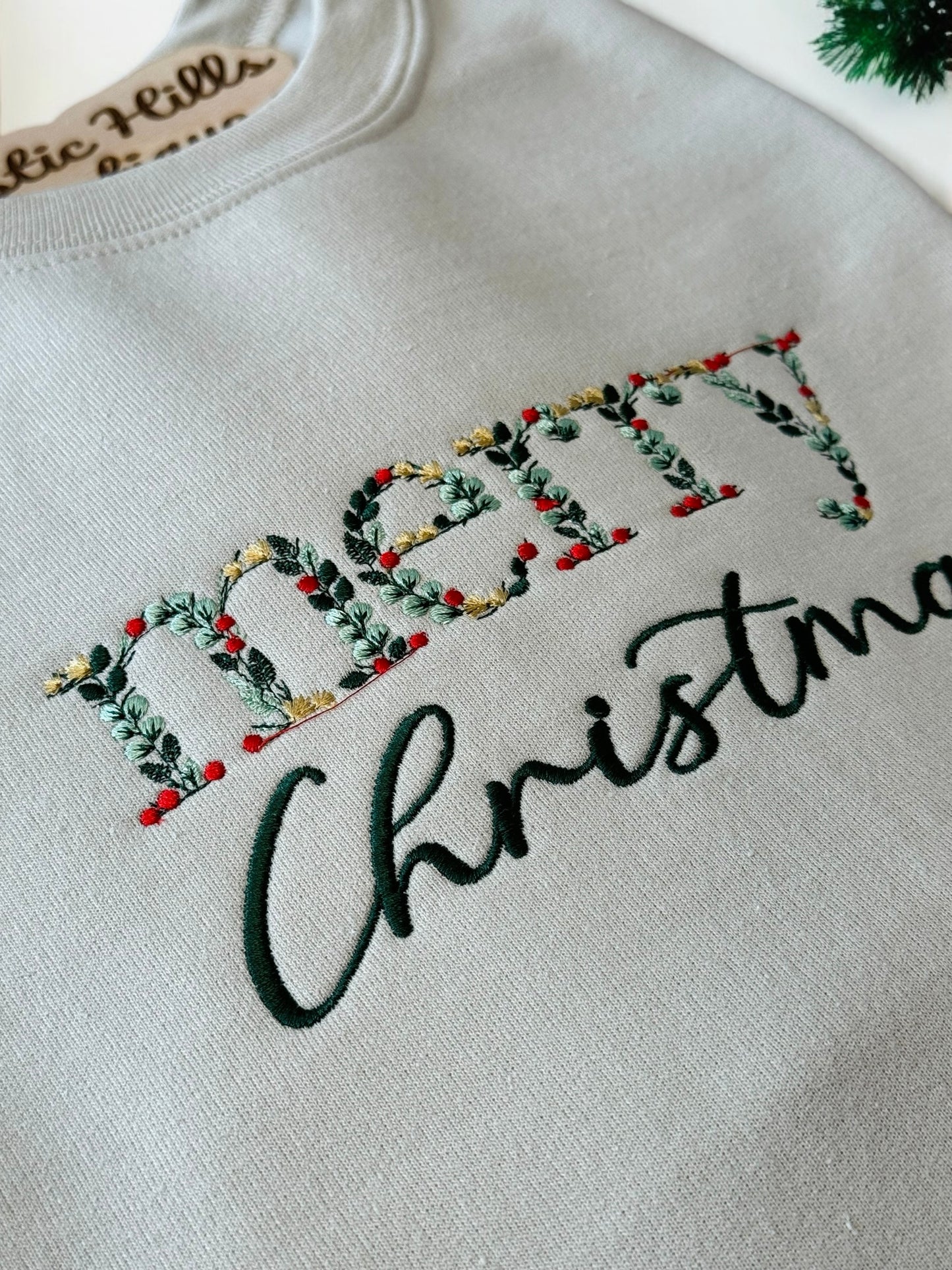 Merry Christmas Embroidered Sweatshirt