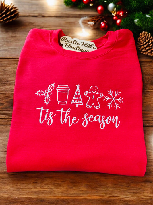 Tis The Season Embroidered Sweatshirt