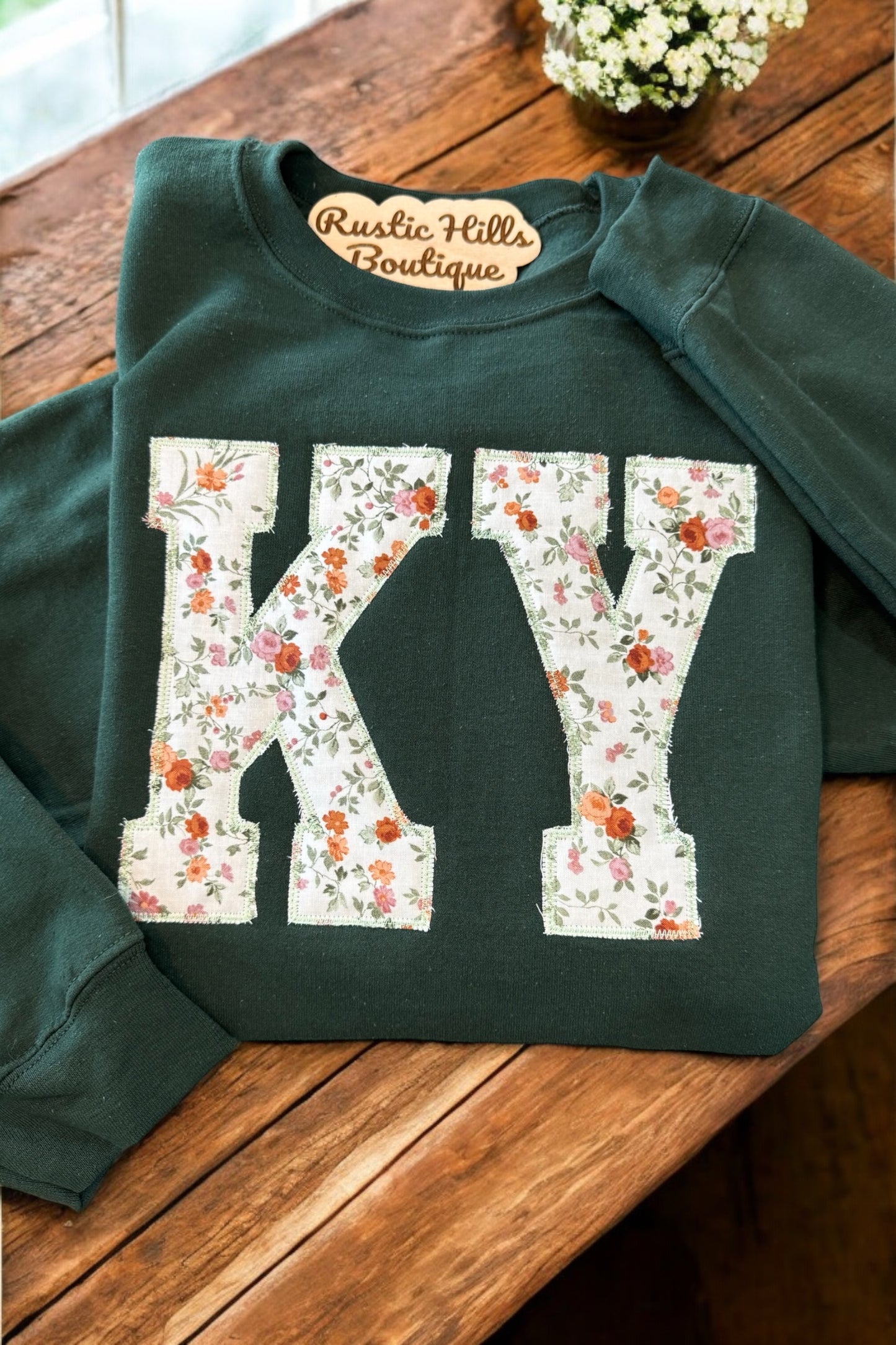 Vintage Blooms Appliqué Shirt