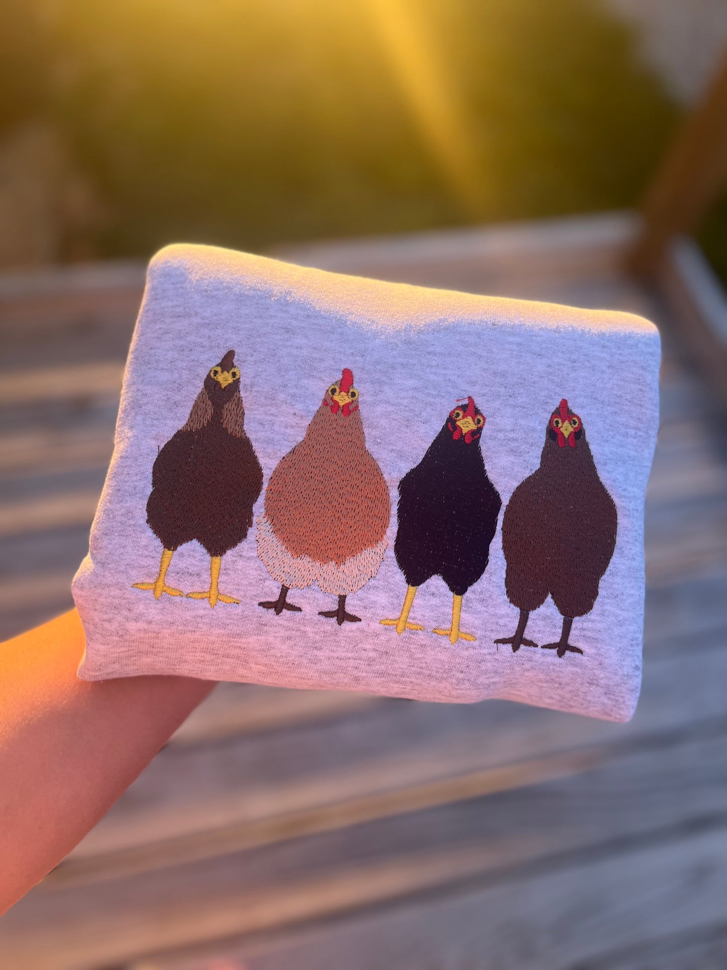 Embroidered Chickens Shirt