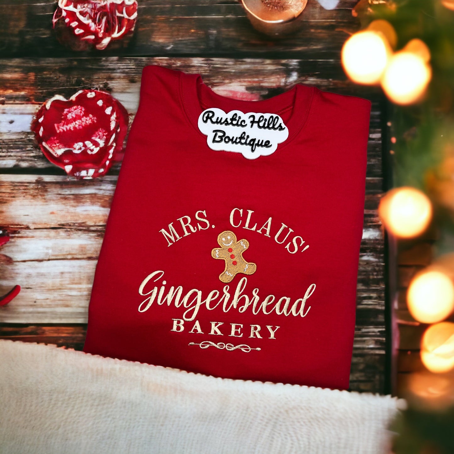 Mrs. Claus Bakery Embroidered Sweatshirt