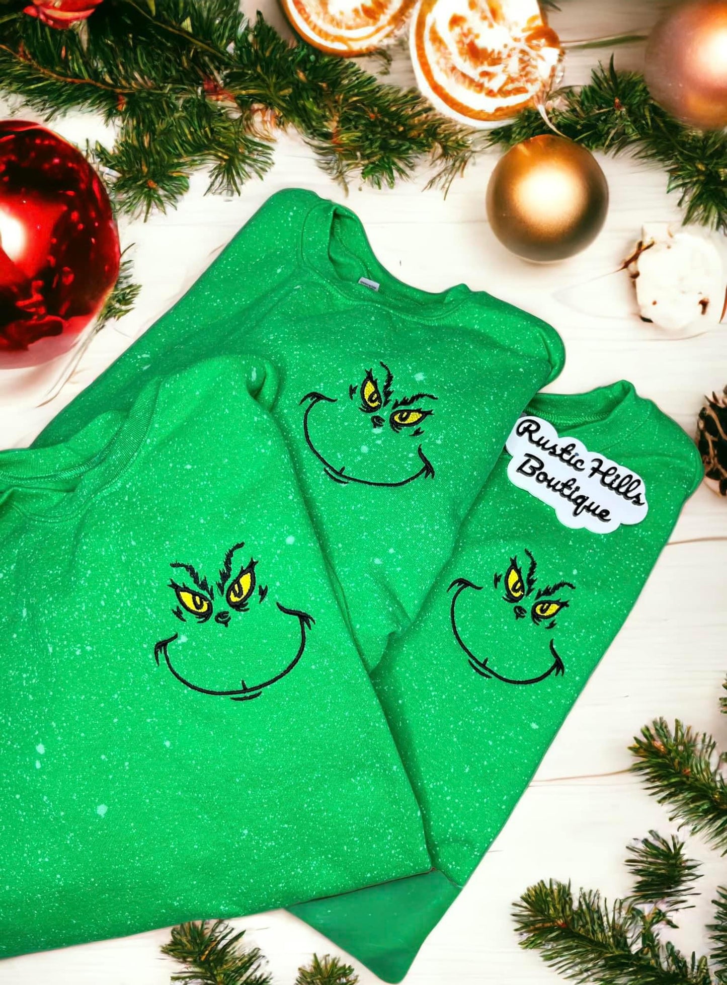 Grinch Pocket Embroidered Sweatshirt