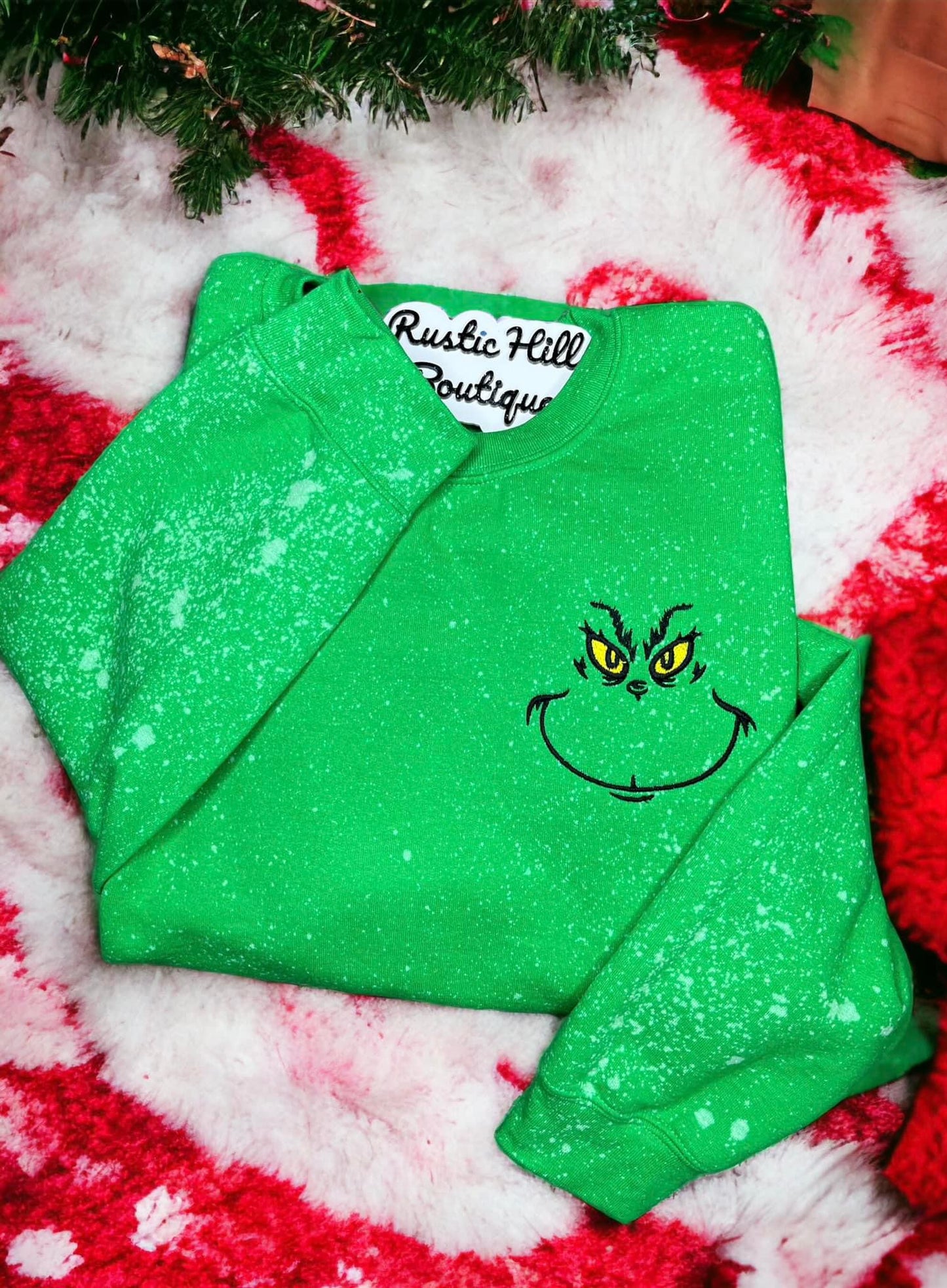 Grinch Pocket Embroidered Sweatshirt